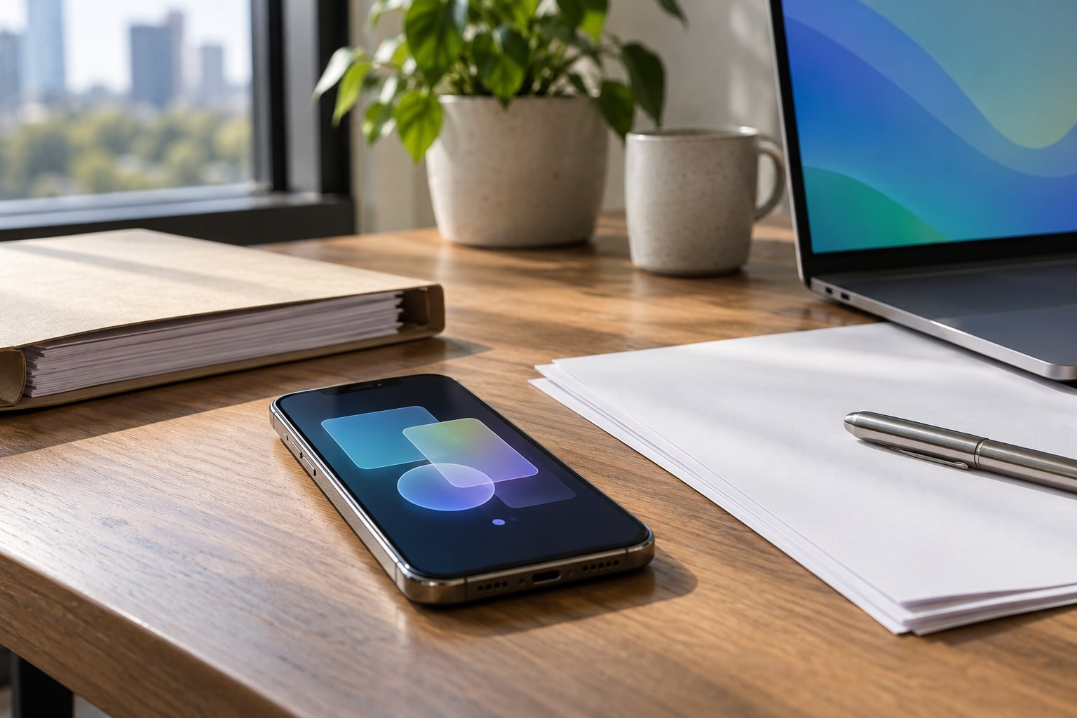 AI-generated image: AI moves into the phone, the document and the record